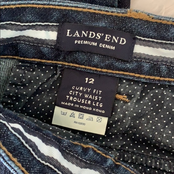 LANDS END CURVEY TROUSER LEG DENIM - Picture 4 of 5